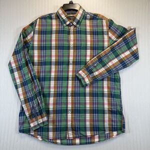 Bonita The Heritage Division Button‎ Down Shirt Men Large Green Plaid Modern Fit